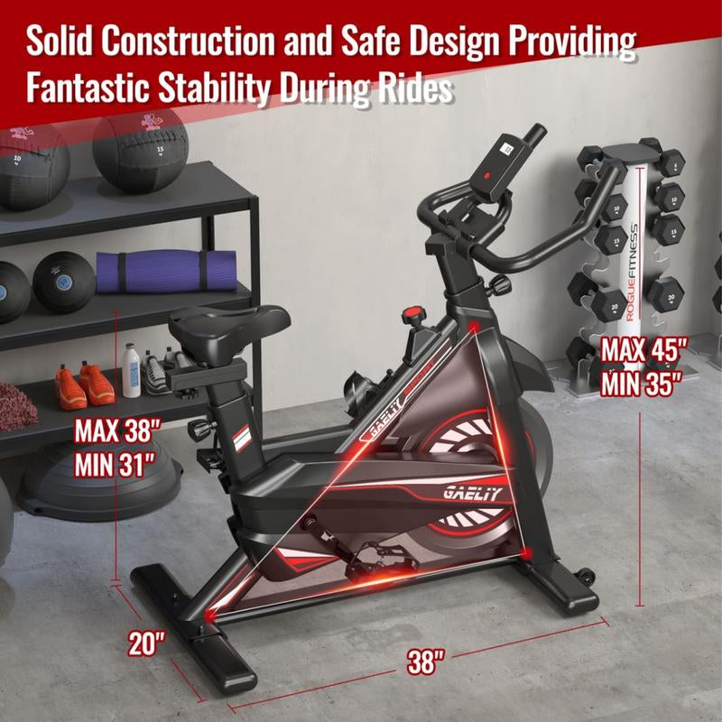 Exercise Bike-Stationary Bikes Indoor Cycling Bike,Cycle Bike Belt Drive Indoor Exercise Bike with LCD Monitor and Comfortable Seat Cushion