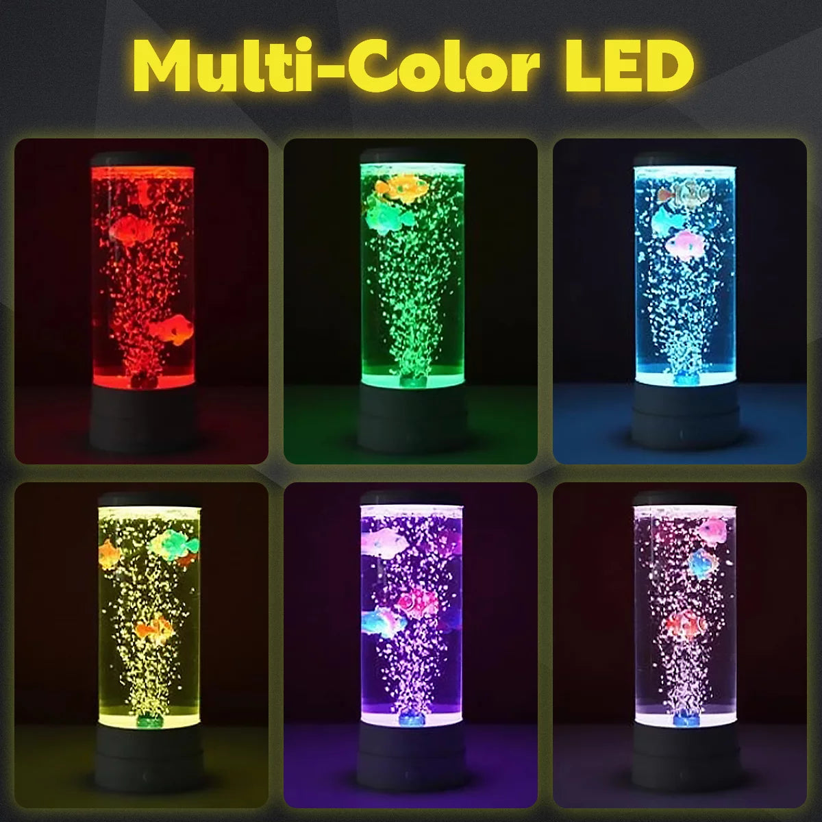 Lieonvis  LED round 6 Color Changing Light Effects Synthetic Jelly Fish Aquarium Mood Lamp