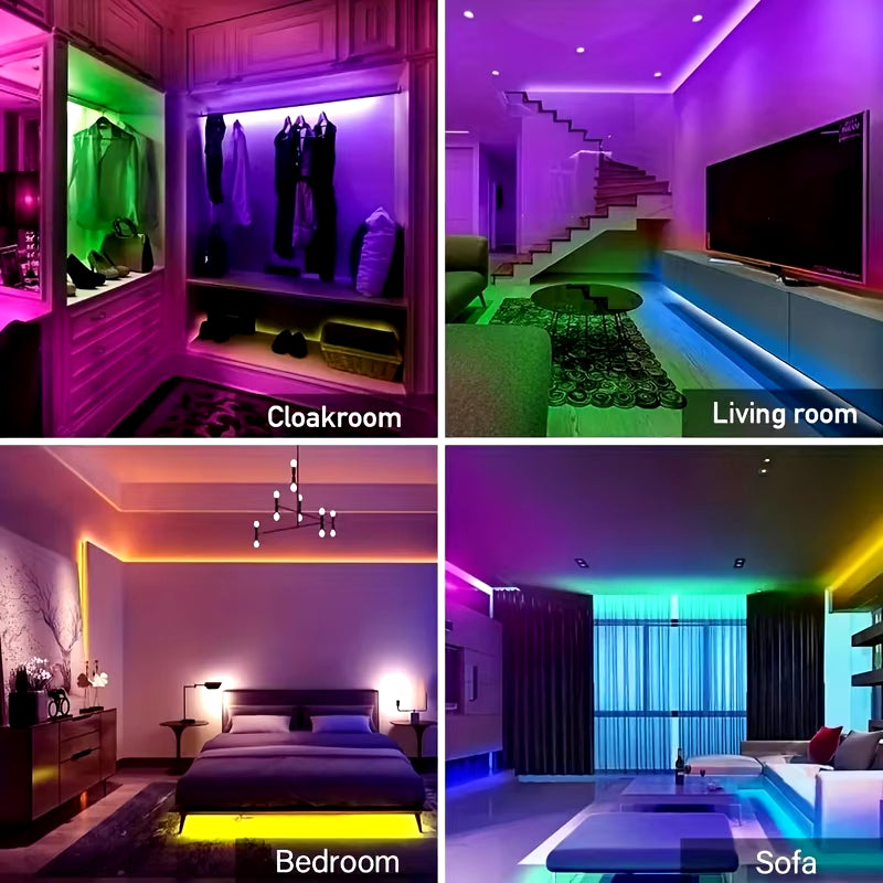 Bluetooth Wifi APP Controller LED Strip Lights RGB 5050 SMD Flexible Ribbon USB LED Light with Power Adapt Tape Diode