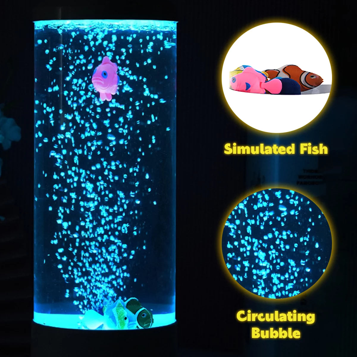 Lieonvis  LED round 6 Color Changing Light Effects Synthetic Jelly Fish Aquarium Mood Lamp