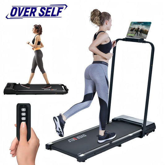 6.2 Mph Foldable Walkable Treadmill with Handle, Ideal for Shaping the Perfect Body and Exercising,Suitable for Home and Office, Remote Control Exercise Equipment