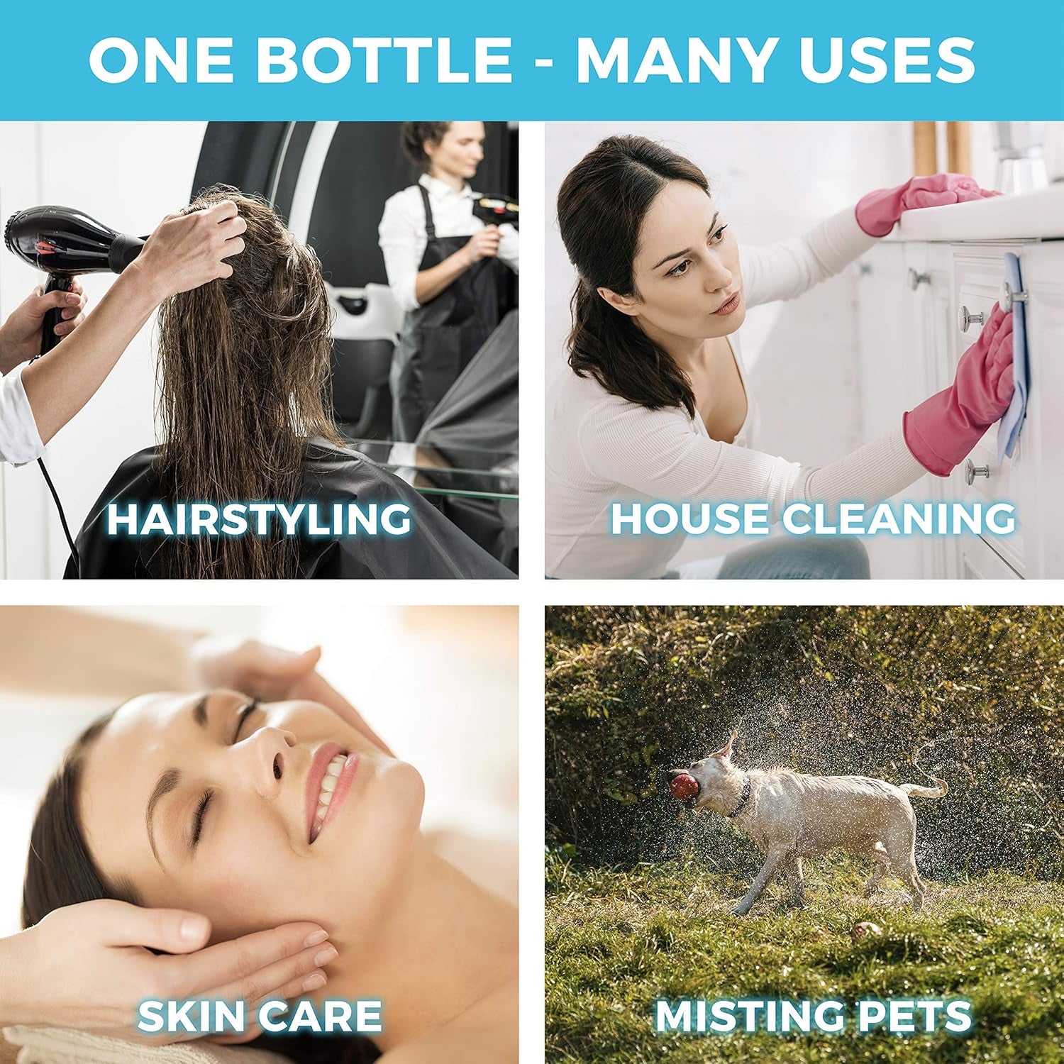 Ultra Fine Continuous Water Mister Spray Bottle for Hair Styling, Pets, Plants, and Skin Care - Perfect for Curly Hair and Essential Oils!