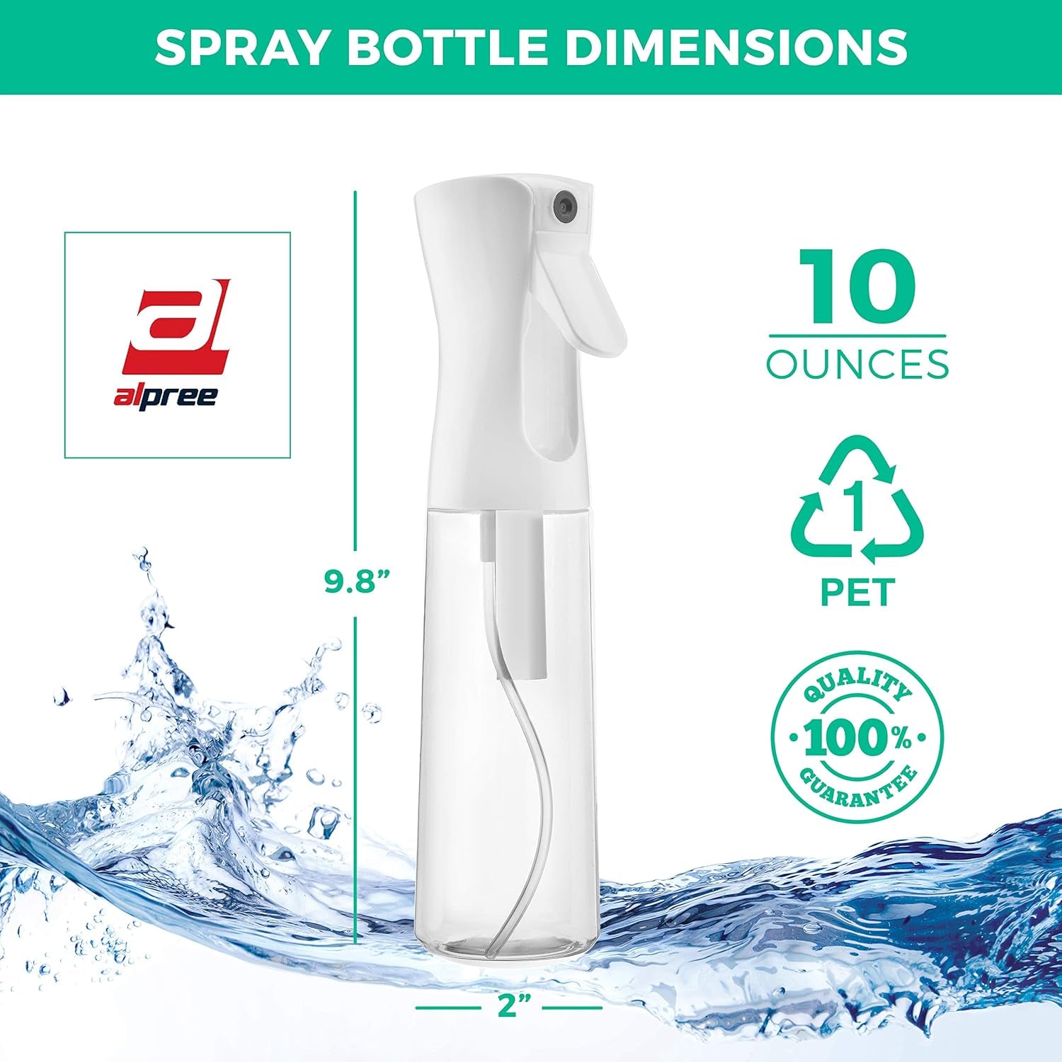 Ultra Fine Continuous Water Mister Spray Bottle for Hair Styling, Pets, Plants, and Skin Care - Perfect for Curly Hair and Essential Oils!