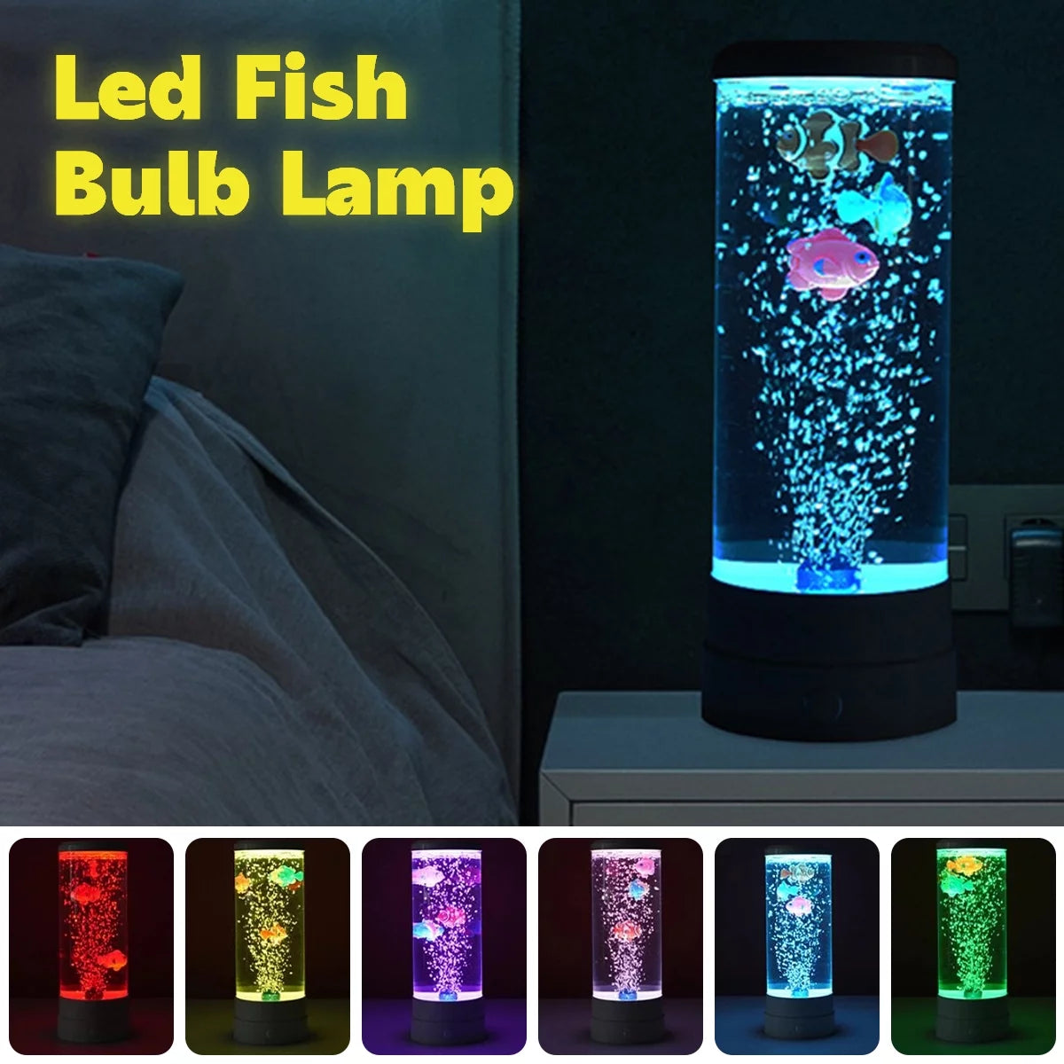 Lieonvis  LED round 6 Color Changing Light Effects Synthetic Jelly Fish Aquarium Mood Lamp